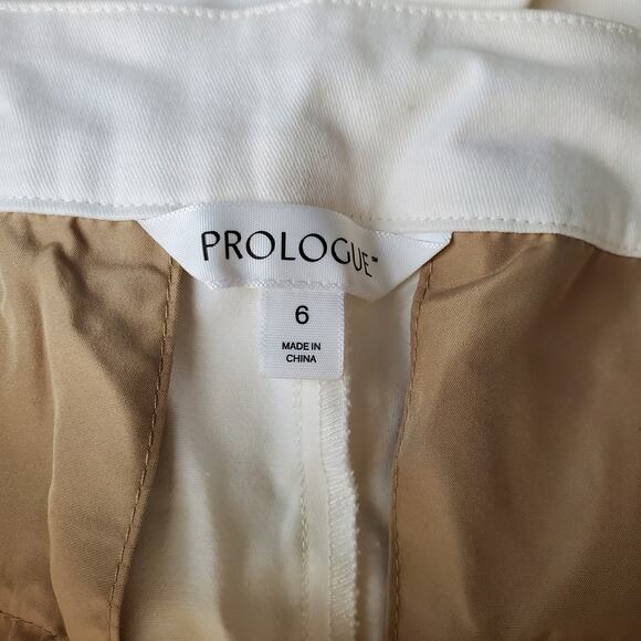 Prologue Womens Size 6 High-Rise Cropped Wide Leg Pants Off-White W/ Pockets New - Picture 7 of 8